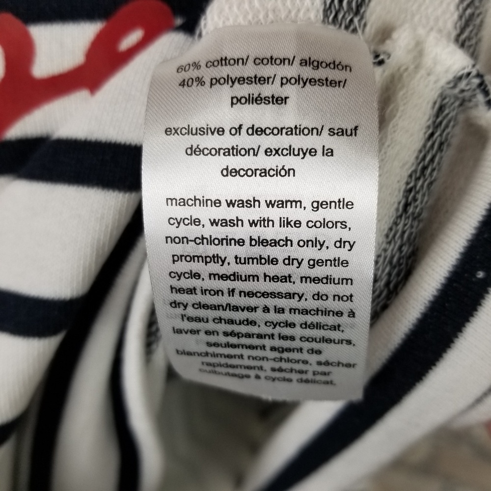 Tommy Hilfiger Sweatshirt Striped Spellout Large - Picture 7 of 8